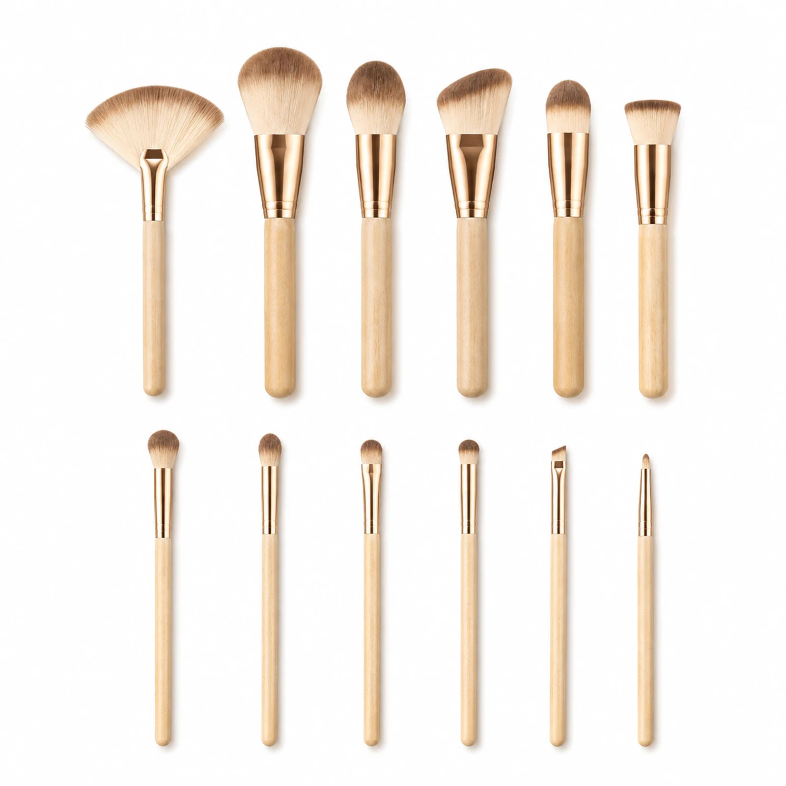 The Wood-Look Brush Edit on warm ivory with the headline 12 Shapes, One Easy Routine.